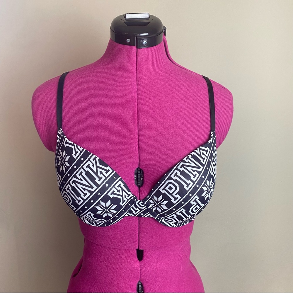 PINK Victoria’s Secret Black/White Logo Bra